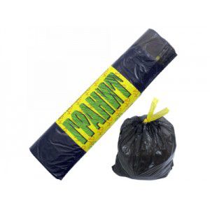 Мешки для мусора 30 л 50х60 с затягивающейся тесьмой, 14 мкм ПНД, 20 штук в рулоне, Гранит